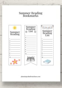 summer reading list bookmarks