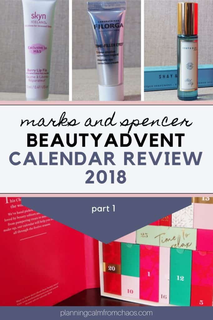 marks and spencer 2018 beauty advent calendar review