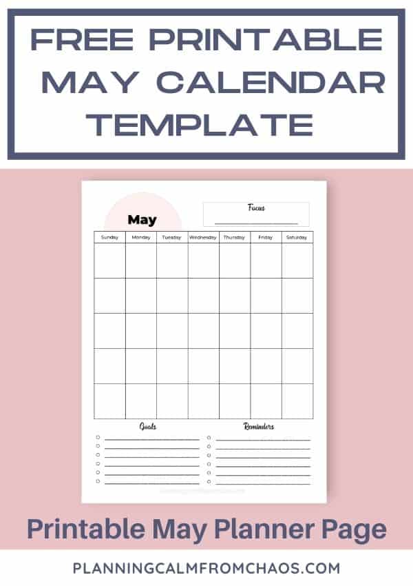 Free Printable May Calendar Planning Calm From Chaos