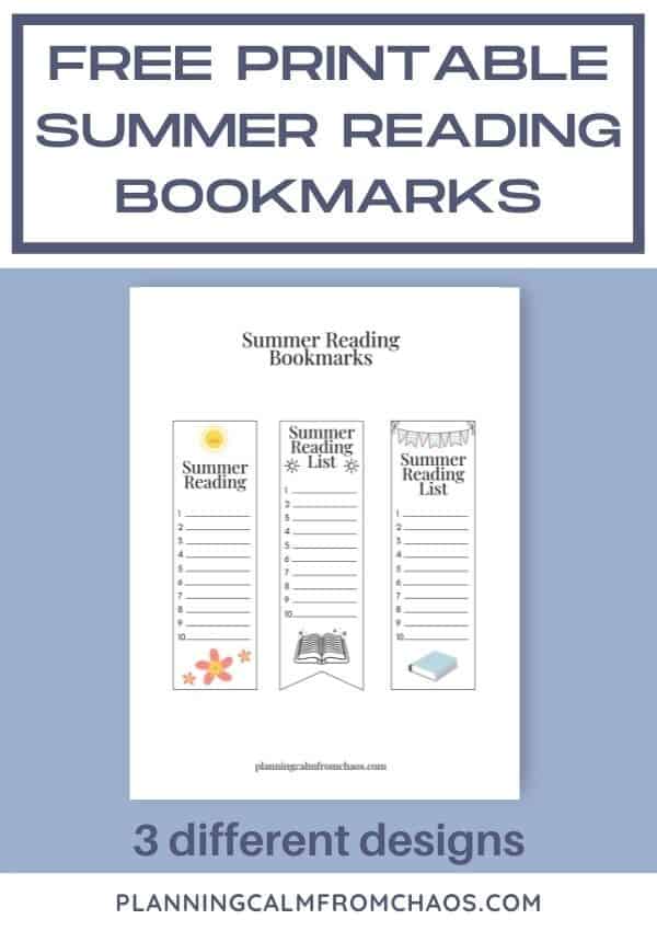 Summer Reading List Printable Bookmarks