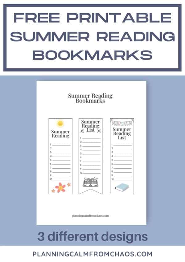 summer reading list printable bookmarks planning calm from chaos