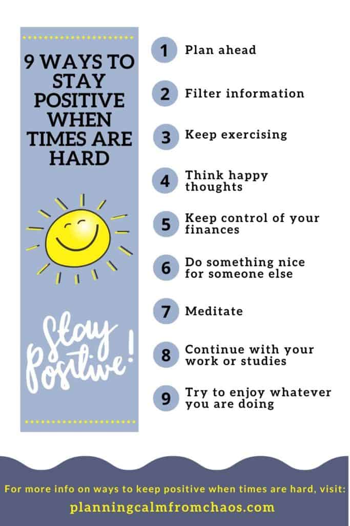 ways to stay positive when times are hard