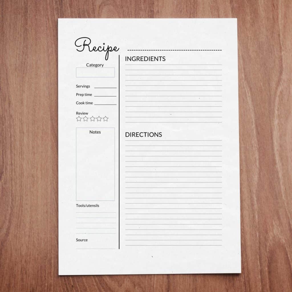 Free Printable Recipe Cards And Pages Planning Calm From Chaos