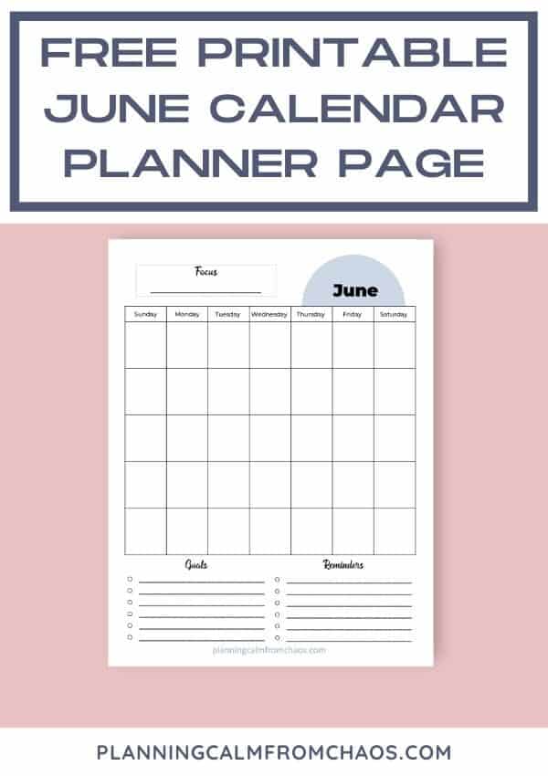 Free Printable June Calendar