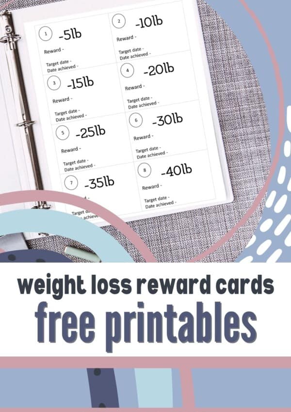 printable weight loss reward cards